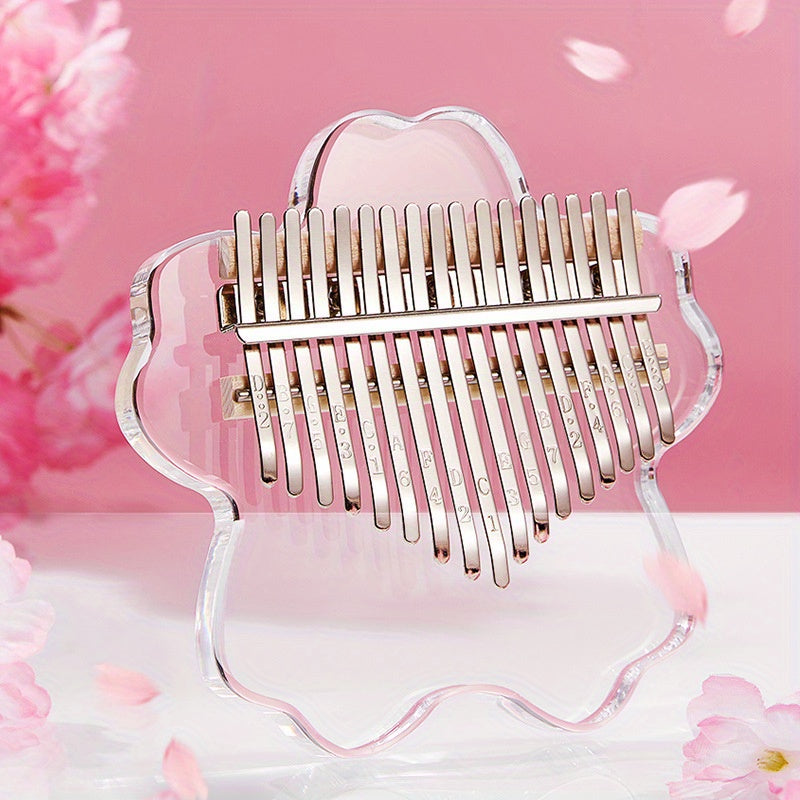 Cherry Blossom Crystal Kalimba 17 or 21 Keys Acrylic Body with Case Included