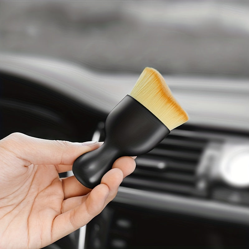 Microfiber Car Interior Cleaning Brush, Compact Soft Bristle Detailing Tool