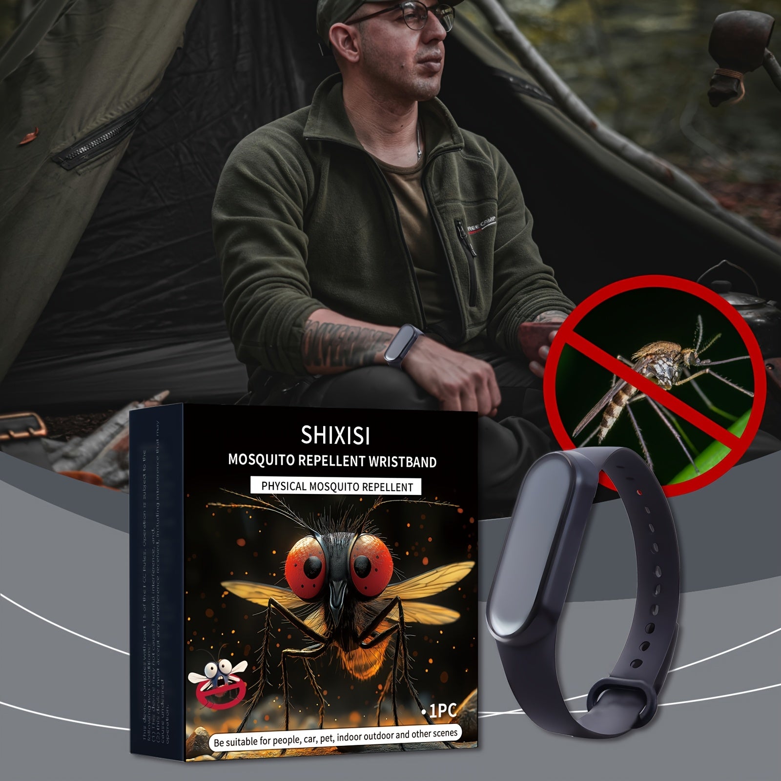 Unisex Silicone Mosquito Repellent Wristband for Outdoor Camping and Home Use