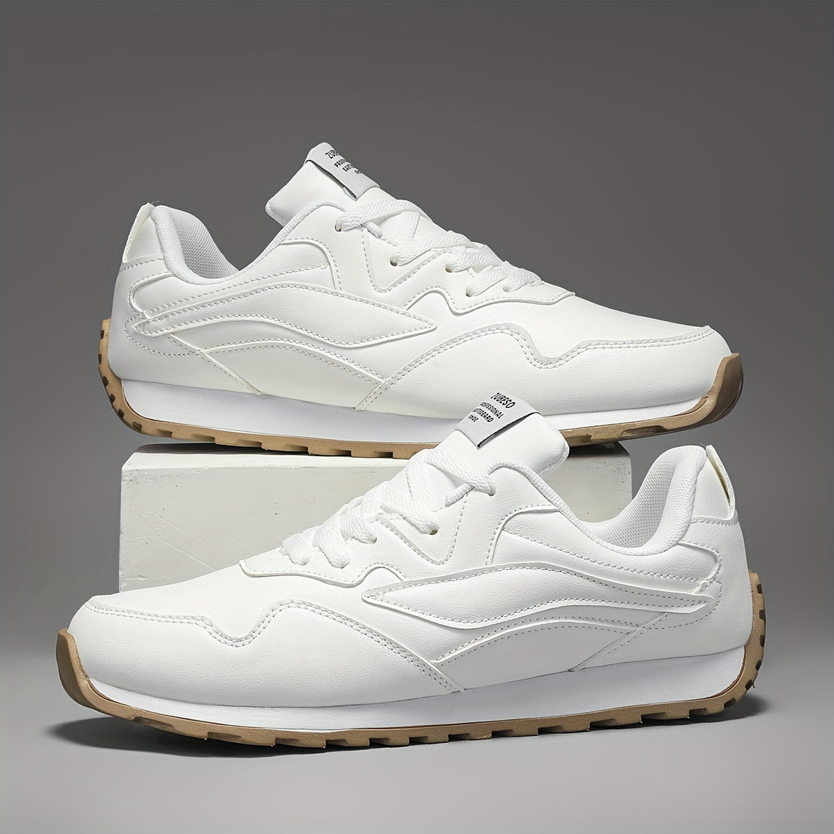 Men's Casual Sneakers Low Top Lace-Up Rubber Sole Fabric Lining