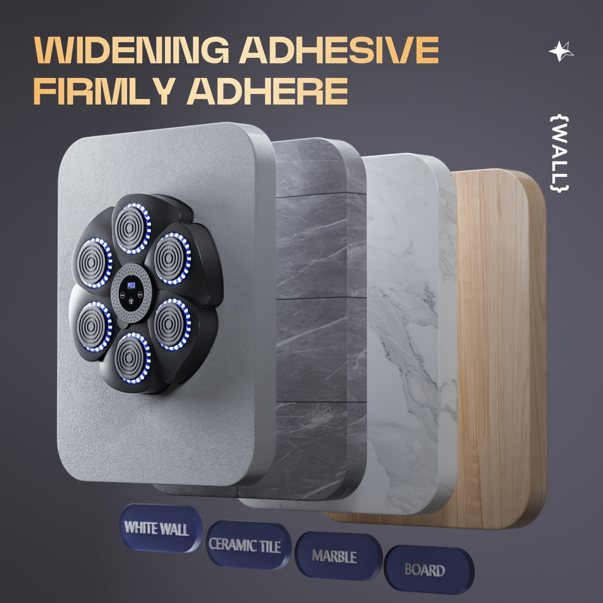 Wall-Mounted Smart Music Boxing Machine for Home Fitness Black