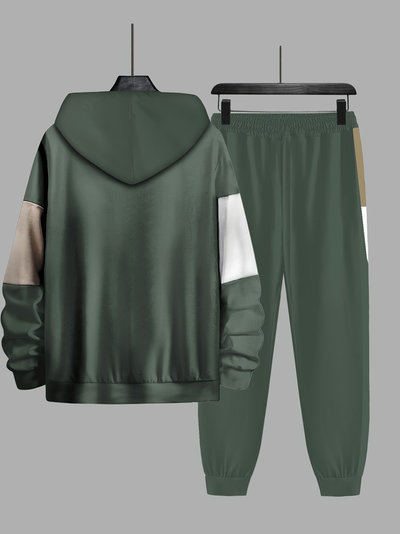 Plus Size Hooded Sports Top with Color Block Pattern Polyester Casual and Sports Style