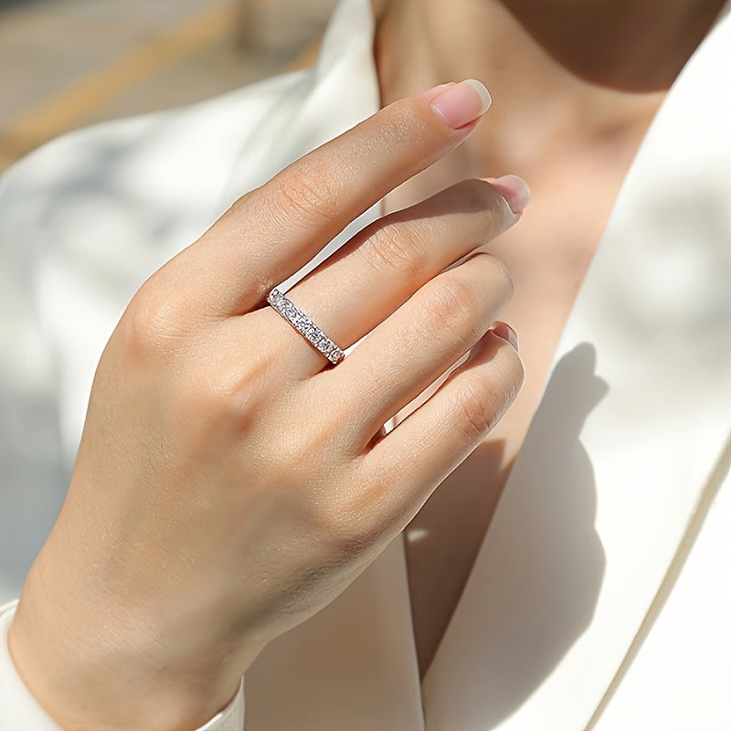 Unisex Sterling Silver Moissanite Ring 0.7 Carat Engagement Wedding Party Gift