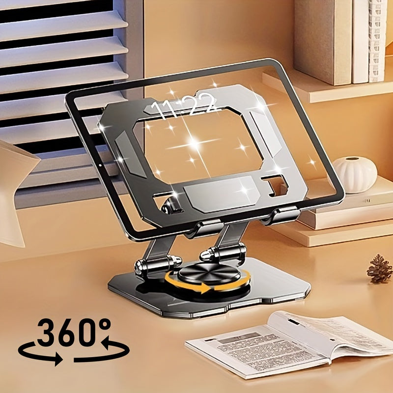 Foldable Aluminum Tablet Stand with 360° Rotation for Easy Viewing