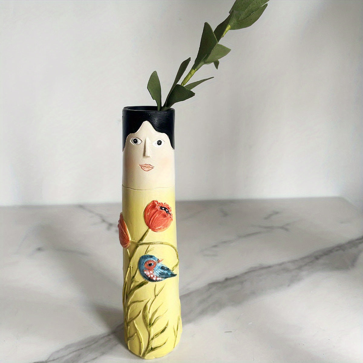 Handmade Boho Face Vases for Farmhouse and Home Decor