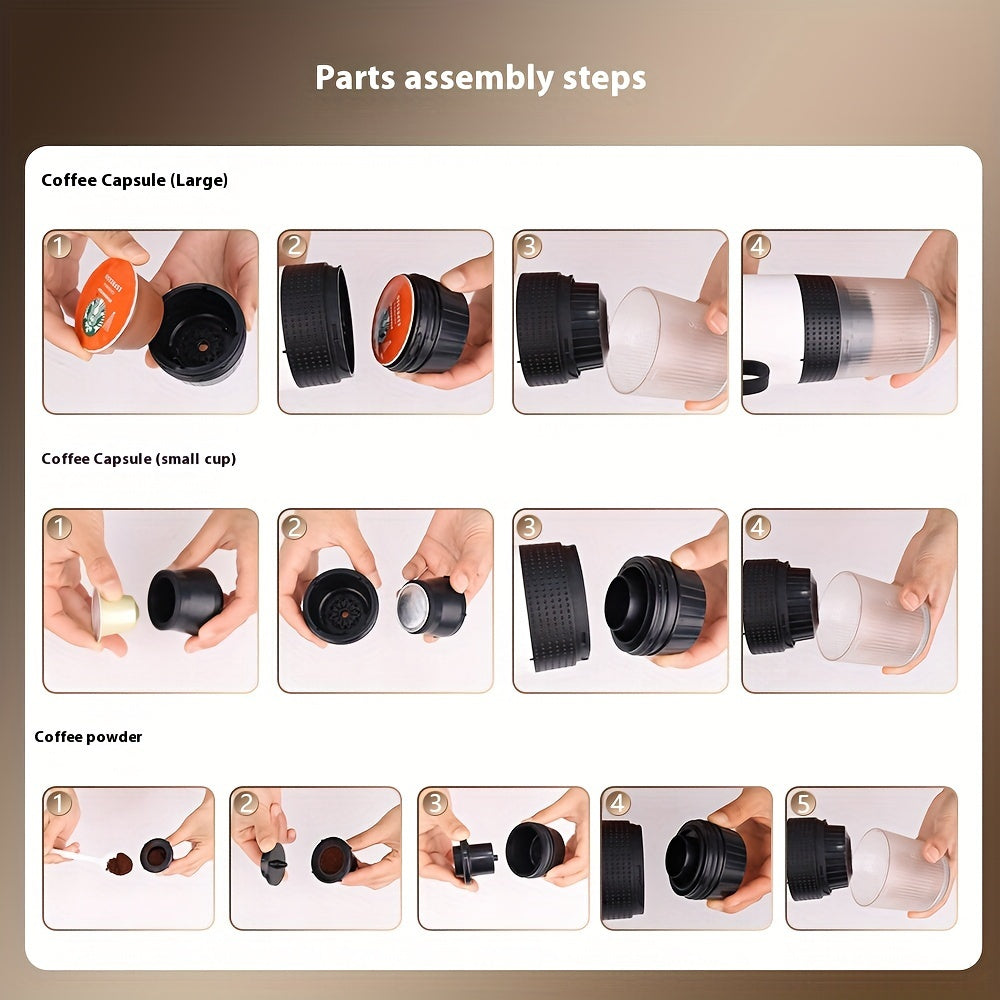 Portable Automatic Espresso Coffee Maker USB Rechargeable Compact for Travel and Home