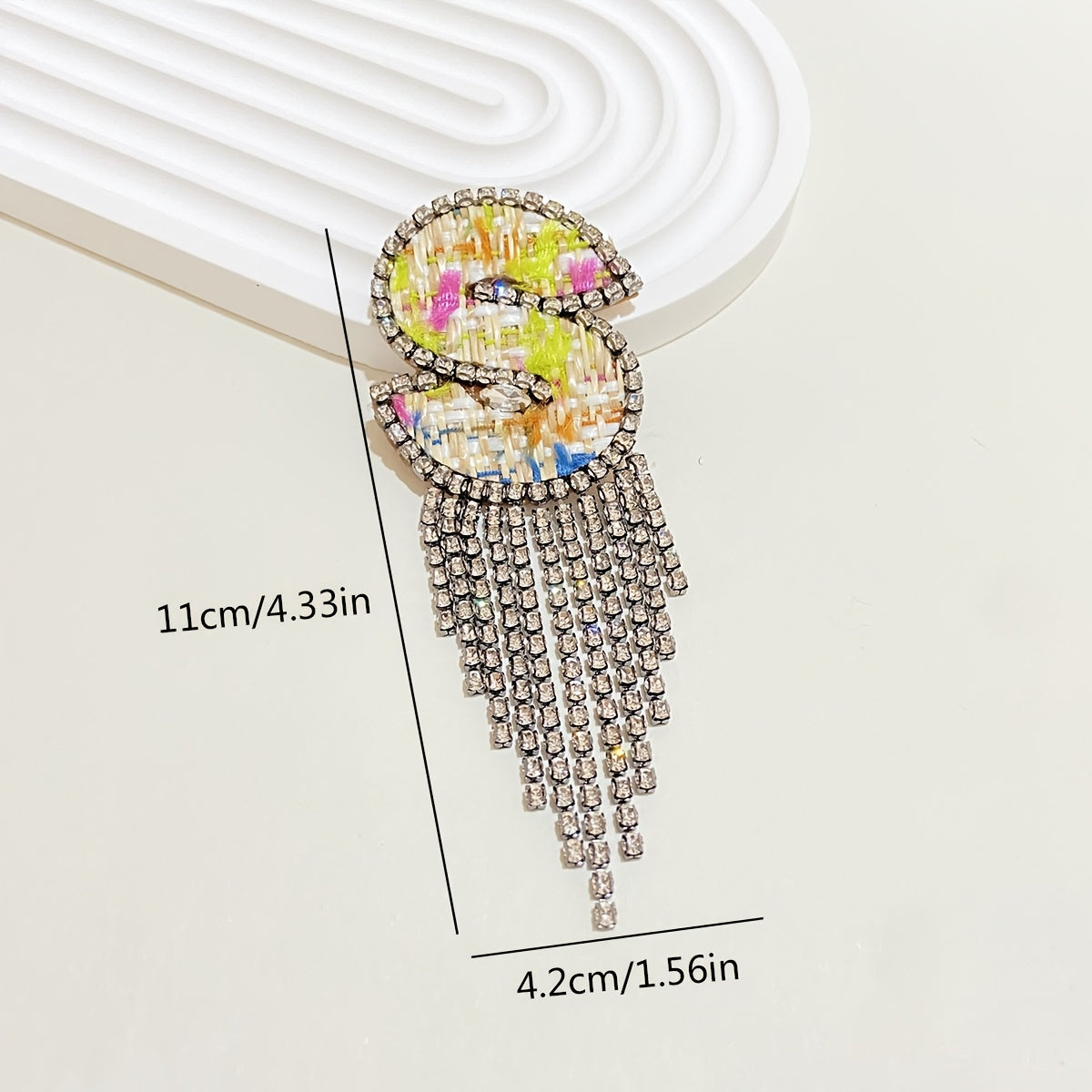 Women's Rhinestone Letter Brooch Irregular Woven Design Jewelry