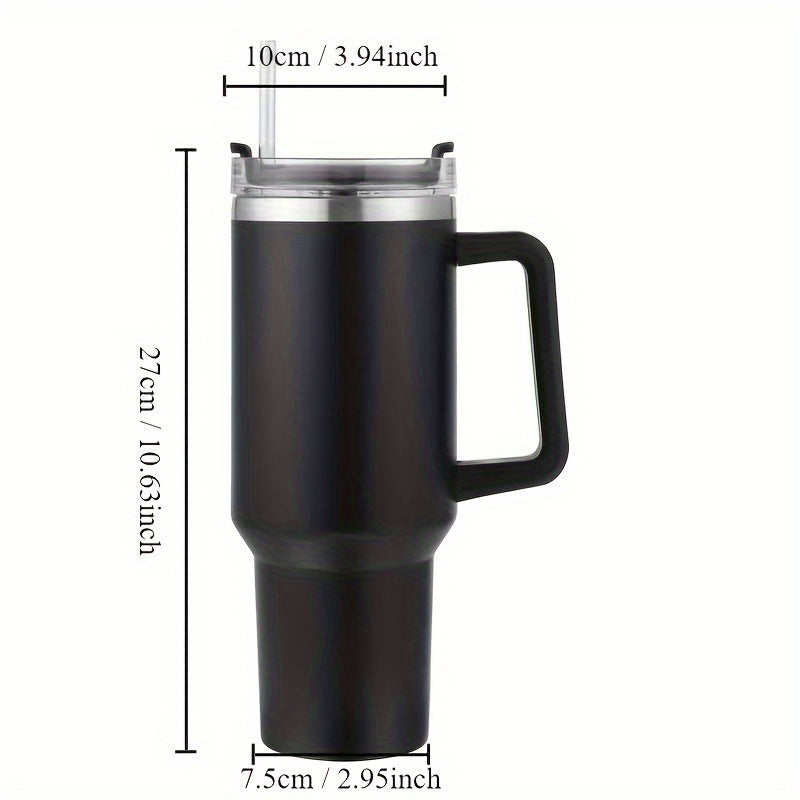 40oz Insulated Stainless Steel Tumbler with Handle and Straw Lid Leak-Proof Travel Mug