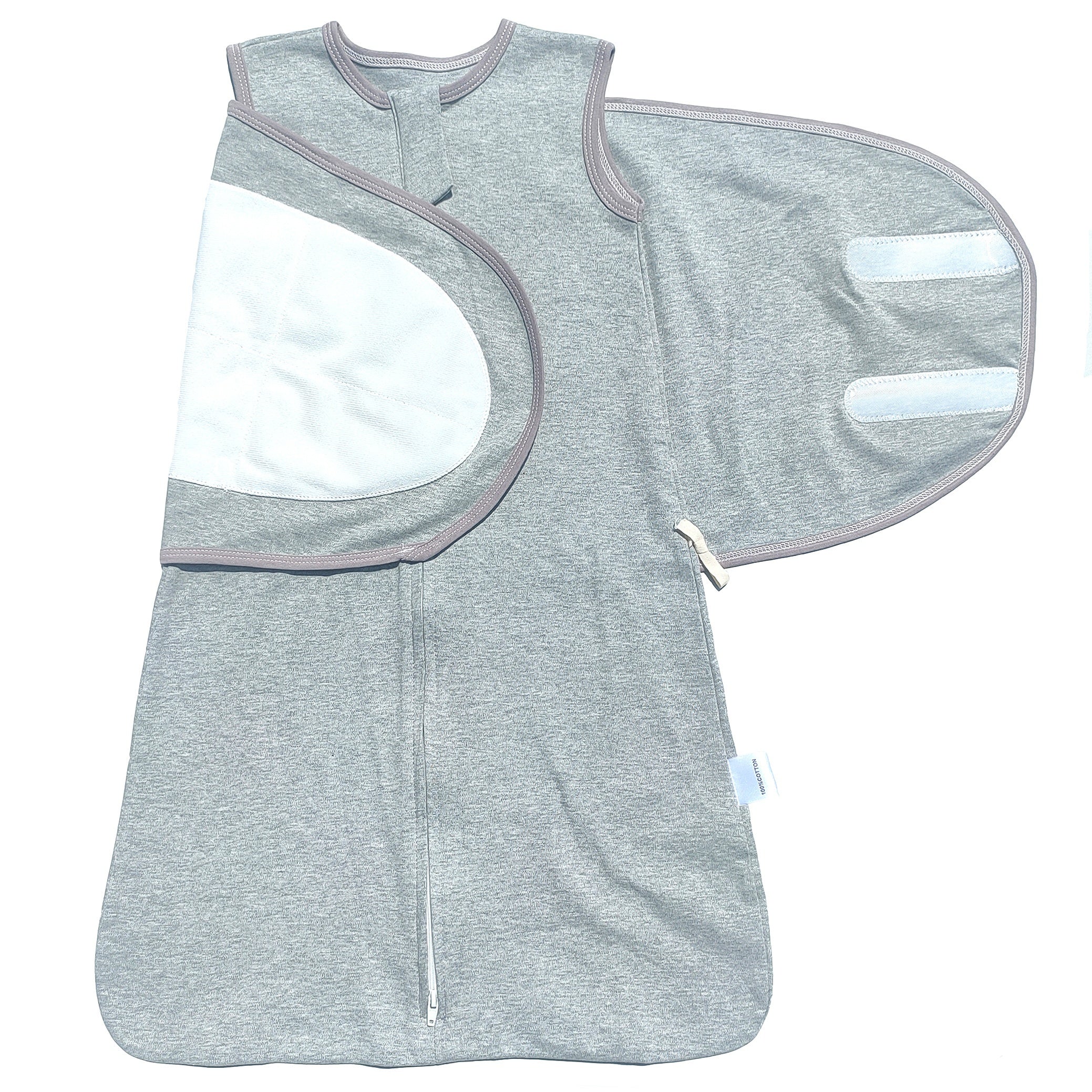 Saco de dormir para bebé gris, arrullo dividido, manta vestible para 6-12 meses, todas las estaciones