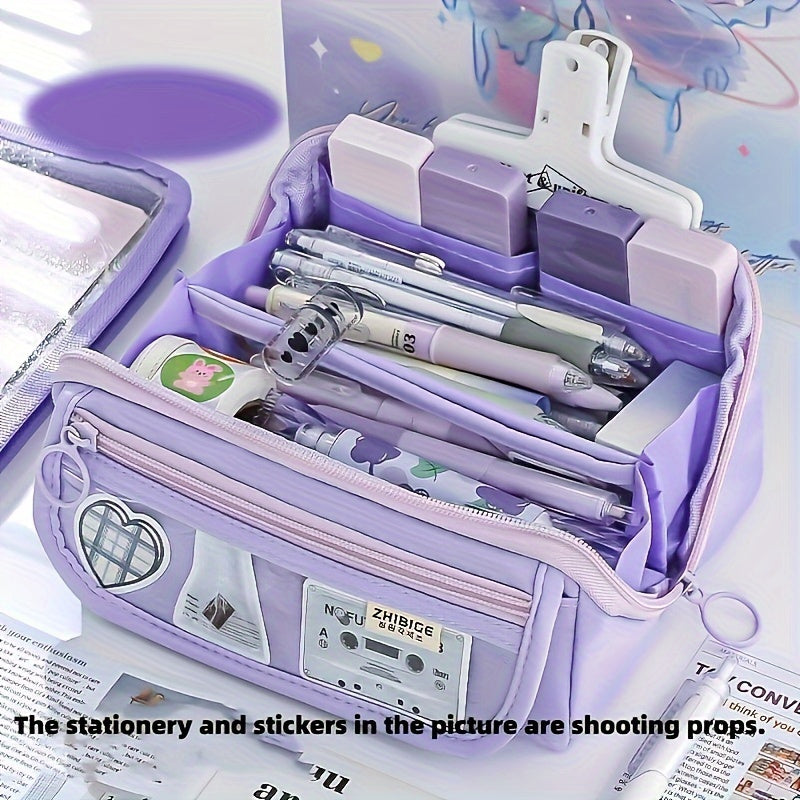 Large Capacity Stationery Bag for Students Washable Pencil Case for High School and College