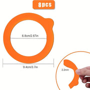 8 piezas de juntas de silicona para frascos de 9.53cm para frascos de envasado de boca regular, sellos herméticos