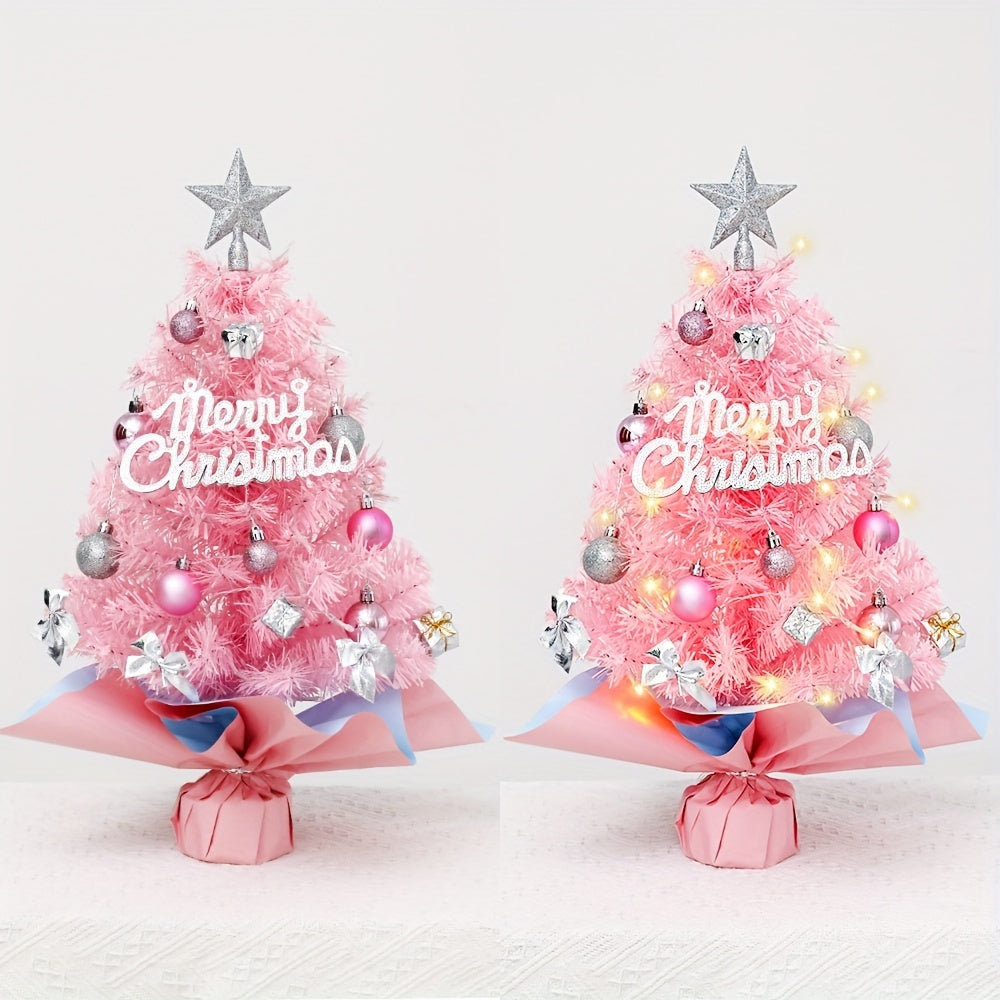 Pink Blue Christmas Tree 59.94cm PVC Holiday Decoration Reusable Gift