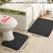 Memory Foam Bathroom Rug Set with Non-Slip Backing and Absorbent Mat for Shower Bathtub and Laundry Room