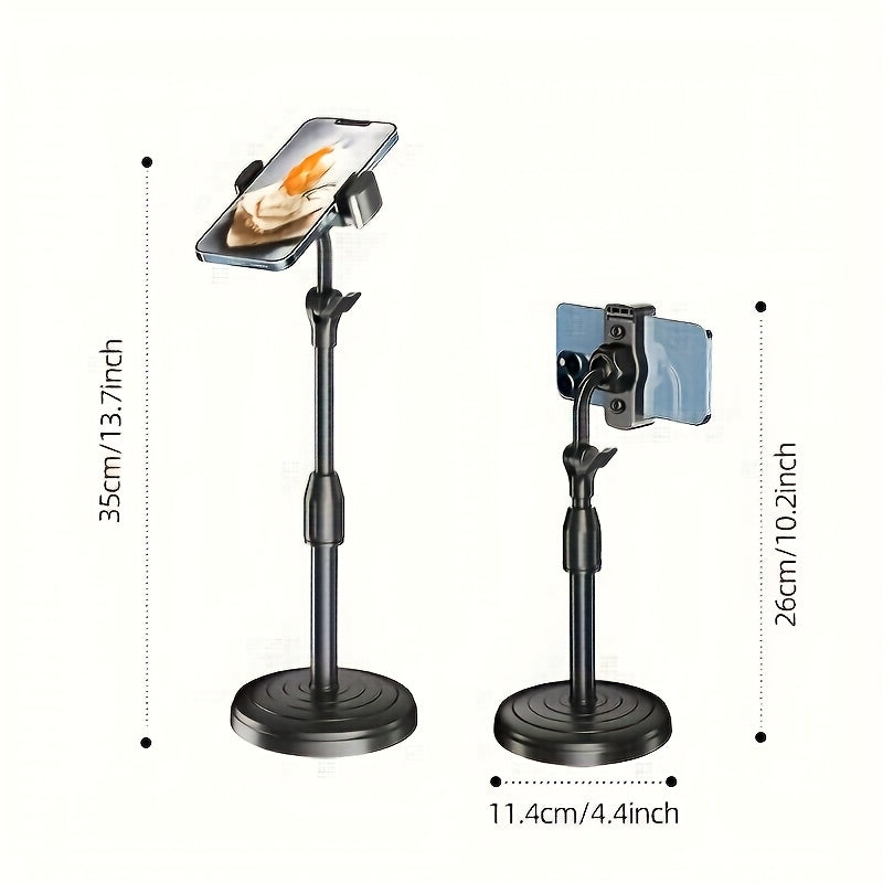 Adjustable Phone Stand with 360-Degree Rotating Clip Holder Portable Desk Accessory for Smartphones