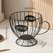 Soporte para cápsulas de café negro nórdico, cesta de alambre metálico para almacenamiento en cocina y oficina