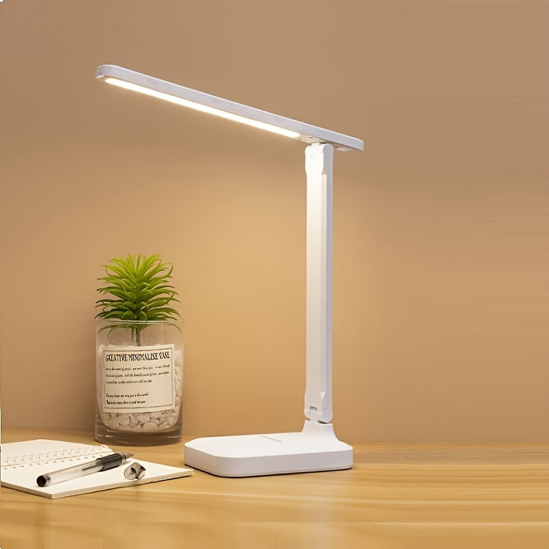 LED Desk Lamp with Touch Control Eye-Care Technology USB Powered for Reading Home Office White