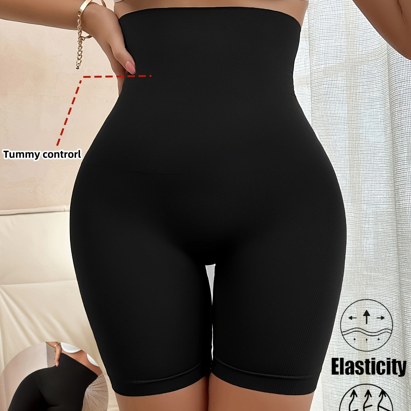 Women's High Waist Shaping Shorts Breathable Tummy Control Butt Lifting Solid