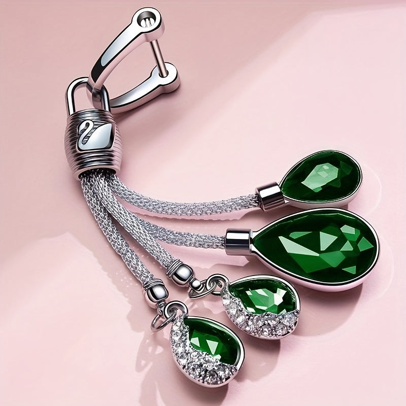Female Artificial Diamond Crystal Car Keychain Pendant High-End Waist Accessory