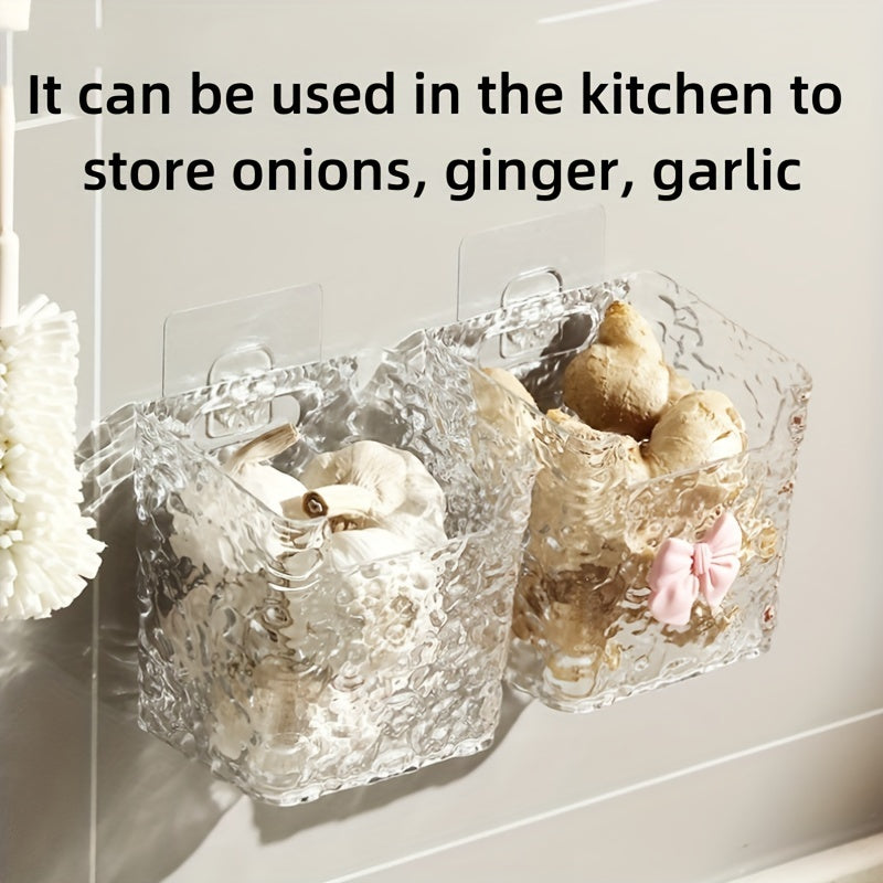 Juego de 1/2/3 cestas de almacenamiento de acrílico para montaje en pared o mesa para organización en baño y cocina