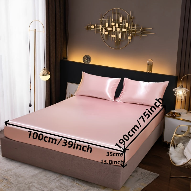 3-Piece Fitted Sheet Set with Pillowcases Polyester Bedding Soft Skin-Friendly