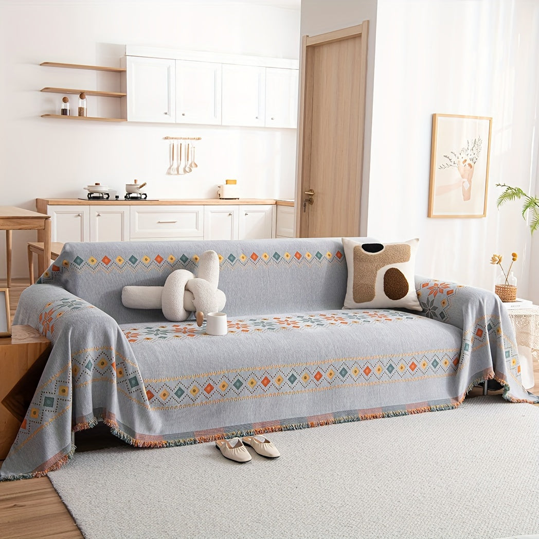 Boho-Style Sofa Cover All Seasons Non-Slip for Living Room Bedroom Office