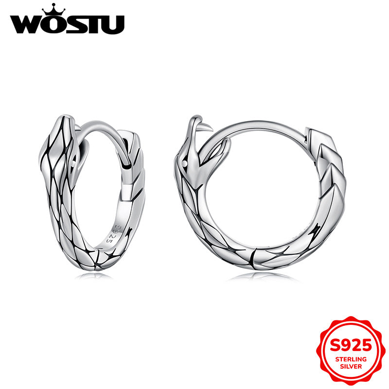 Women's Silver Snake Hoop Earrings Hypoallergenic Sterling Silver for Everyday and Special Occasions