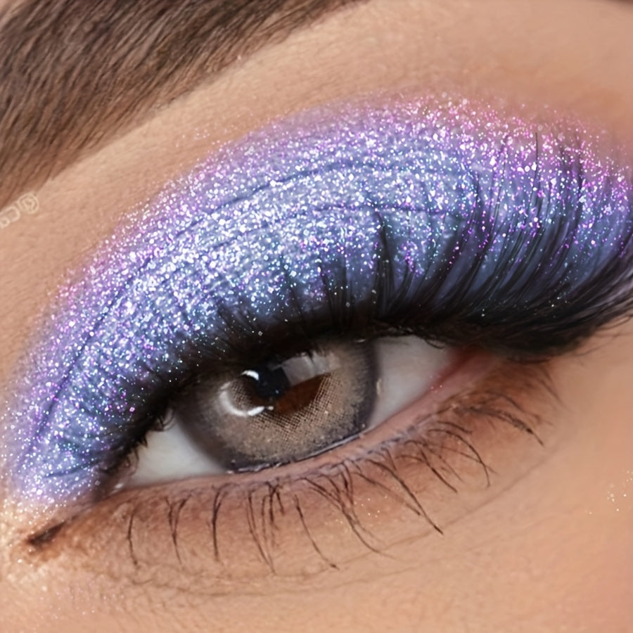 Lápiz de sombra de ojos con purpurina para mujer, a prueba de agua, rosa y púrpura, de un solo tono, con brillo