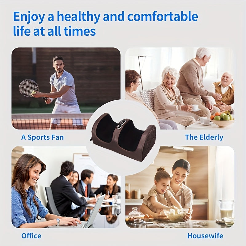 Portable Electric Foot Massager with Heat, Adjustable Speed and Timer