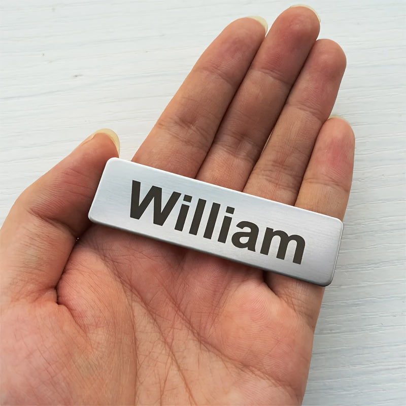 Square Stainless Steel Brooch Pin with Custom Engraving for Office and Daily Wear