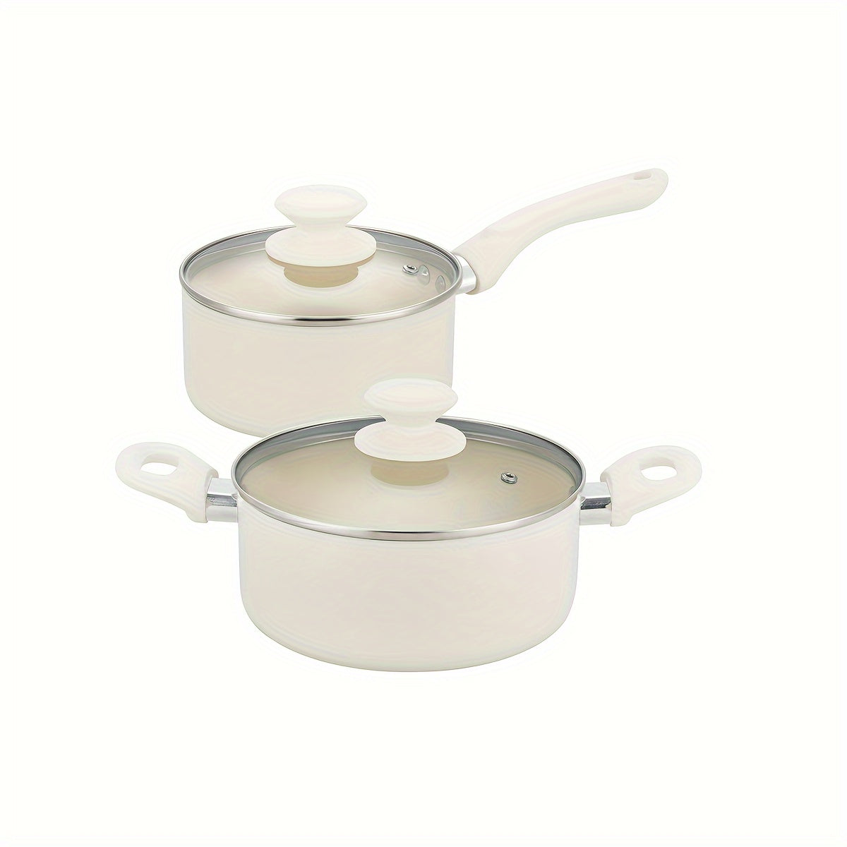 Ceramic Cookware Set with Lids 1.5 and 3 Quarts Induction Safe PFOA Free