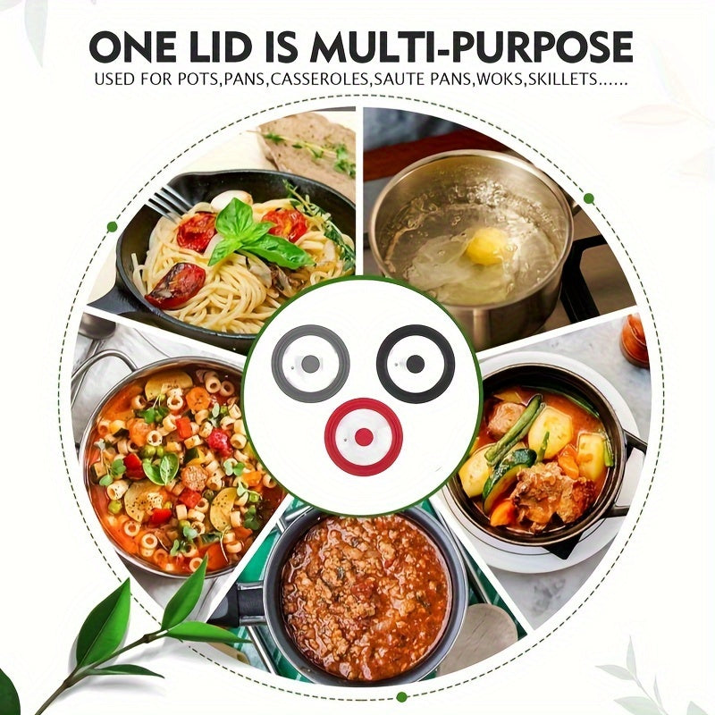 Glass Lid for Pots and Pans with Silicone Rim Dishwasher Safe Multipurpose Cookware Cover