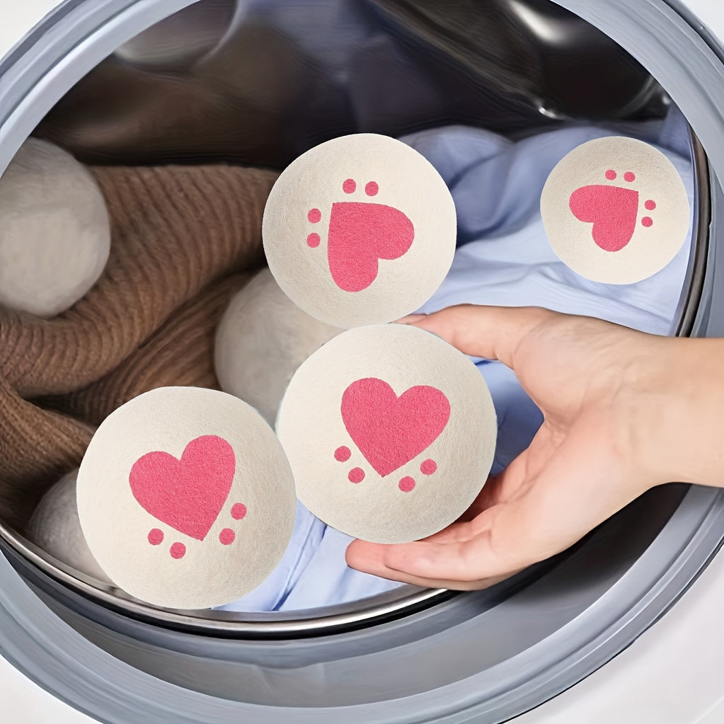 3Pcs Wool Dryer Balls Grey Sheep Reusable Fabric Softener Laundry Accessories