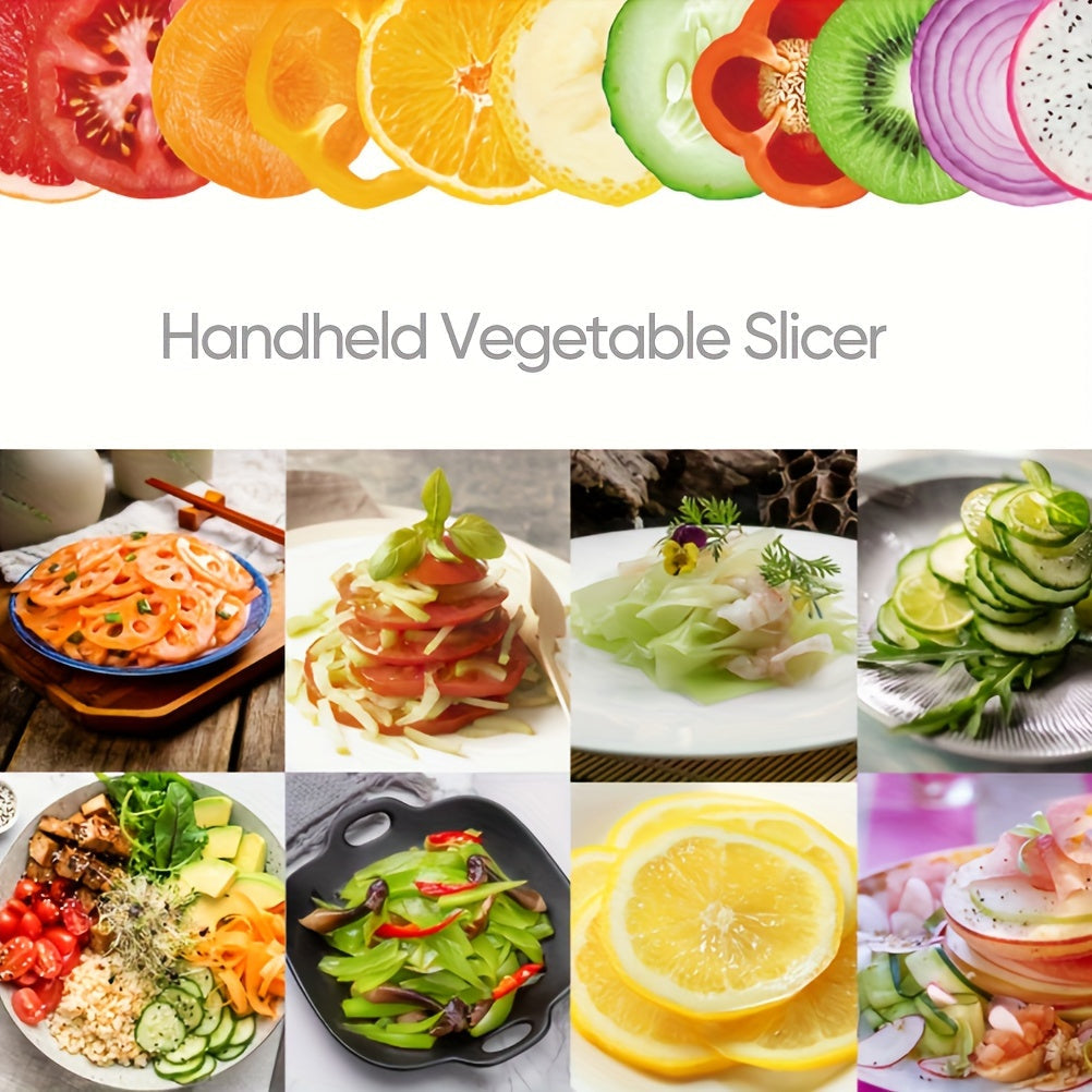 Handheld Vegetable Cutter with Adjustable Thickness for Slicing Carrots Zucchini and Onions