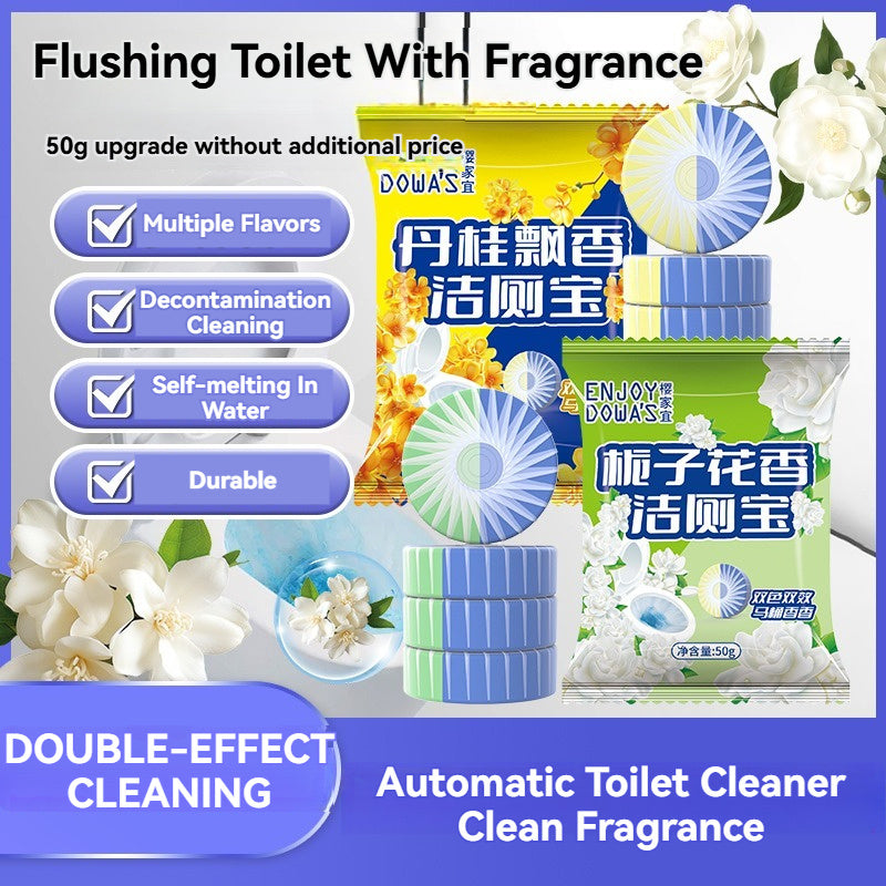 8 Toilet Bowl Cleaner Tablets White Peach Oolong Rose Scent Ceramic Safe