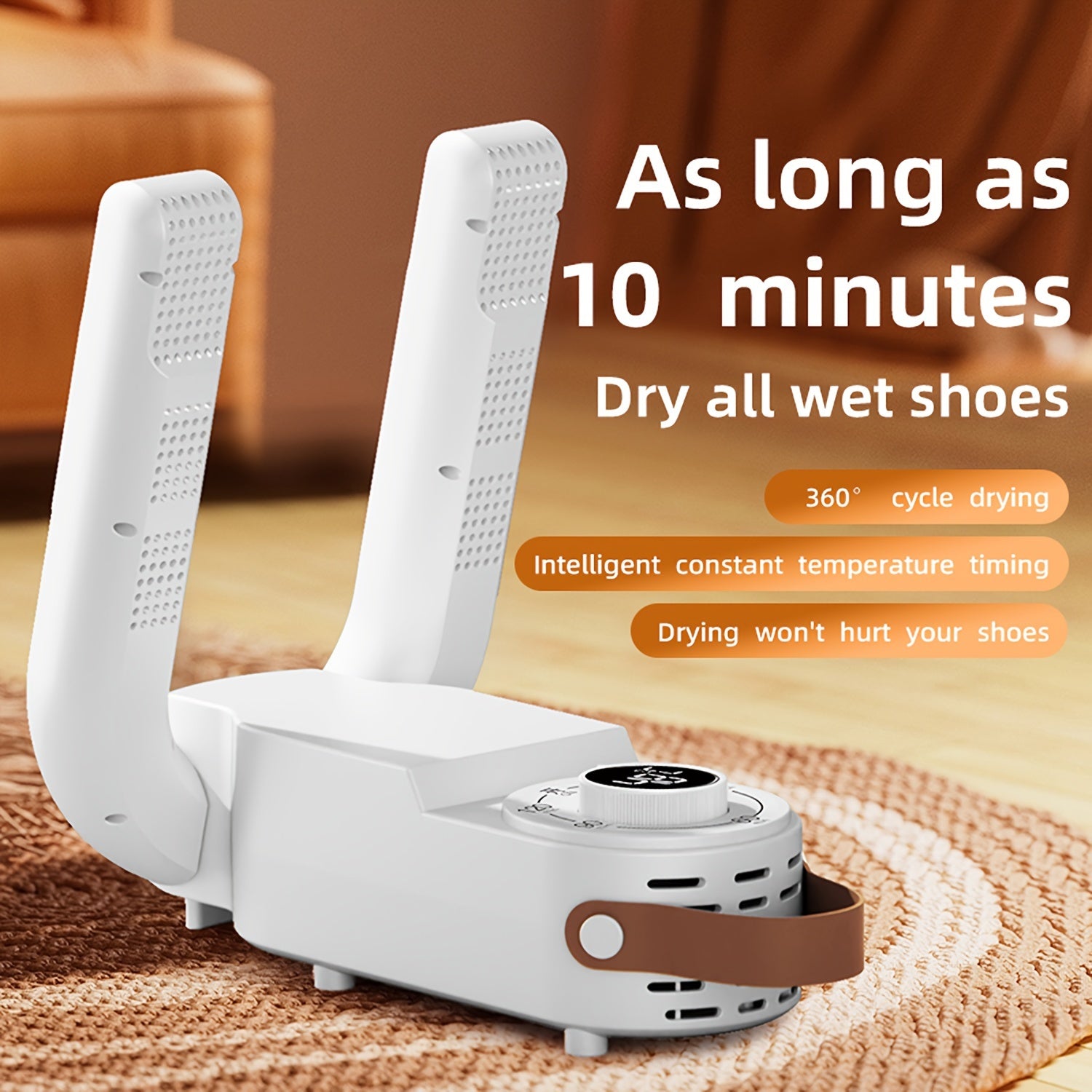 Portable Shoe Dryer with UV Deodorization Fast Heating Folding Design for Home Dorm White Red
