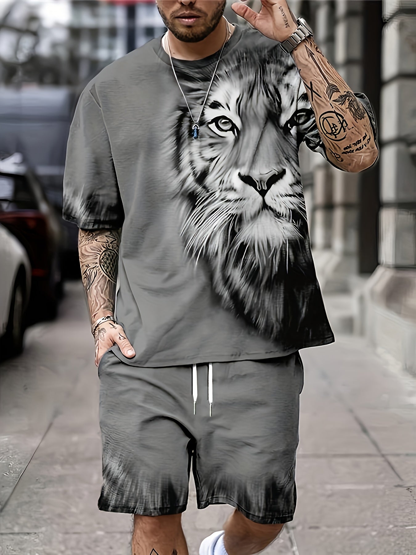 Men's Short Sleeve Summer Set Breathable Quick Drying Polyester Casual