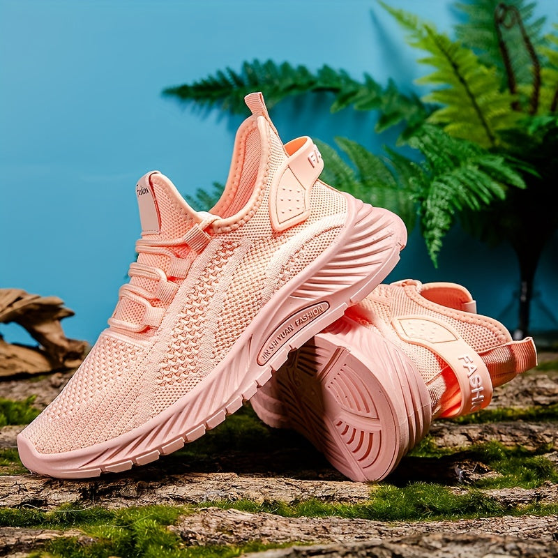 Women's Knitted Lightweight Running Sneakers Breathable Low Top Tennis Shoes