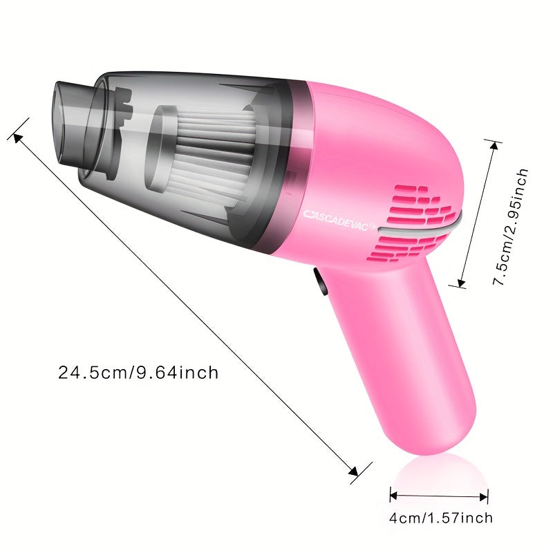 Pink Car Vacuum Cleaner Portable Handheld Wet Dry Pet Hair Suction