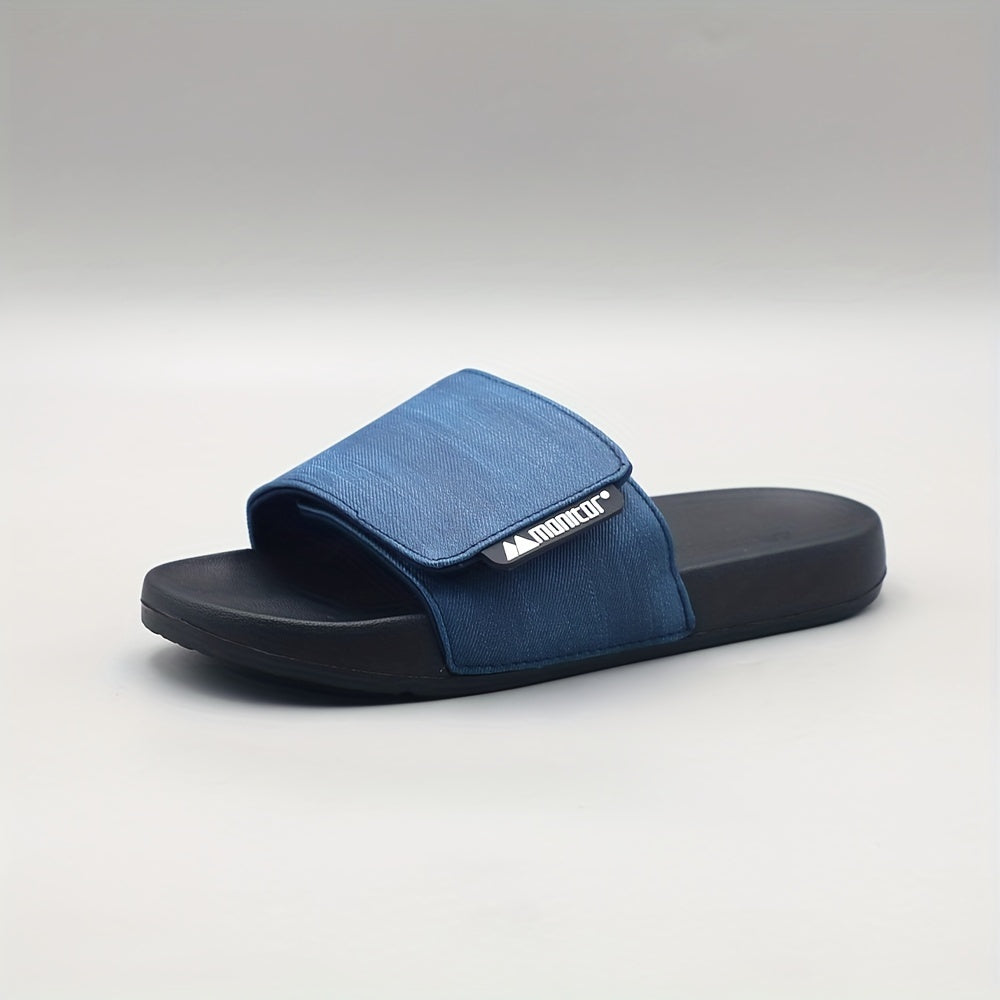 Мужские регулируемые тапочки с открытым носком однотонного цвета и нескользящей подошвой из EVA