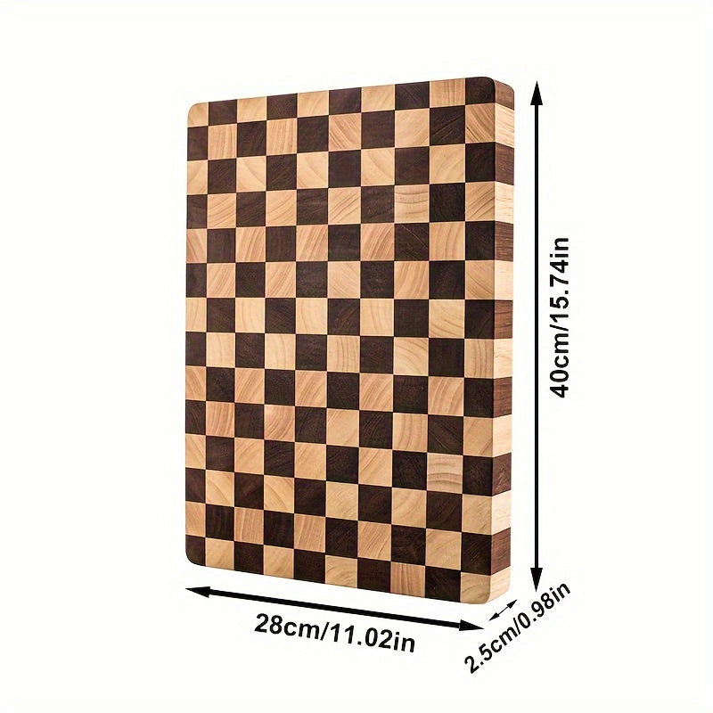 Large Vintage Wood Cutting Board Checkered Butcher Block Kitchen Chopping Board