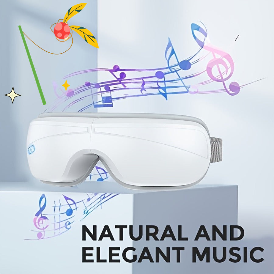 Smart Eye Massager with Heating and Music USB Rechargeable White for Men and Women