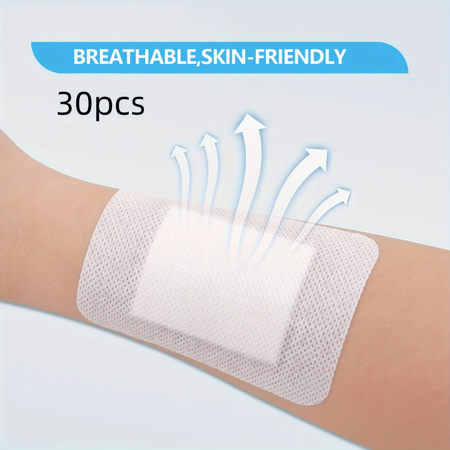 Self-Adhesive Wound Dressing Pads Breathable Skin-Friendly Transparent Mesh 30 Pieces