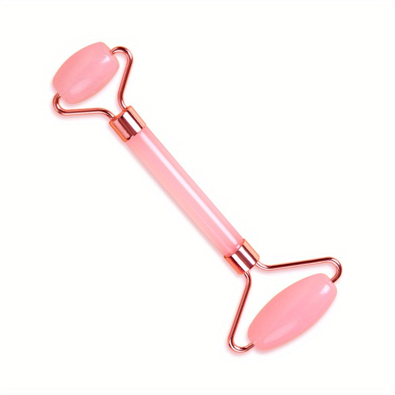 Heart-Shaped Crystal Facial Roller for Lifting Pink and White Non-Jade Material