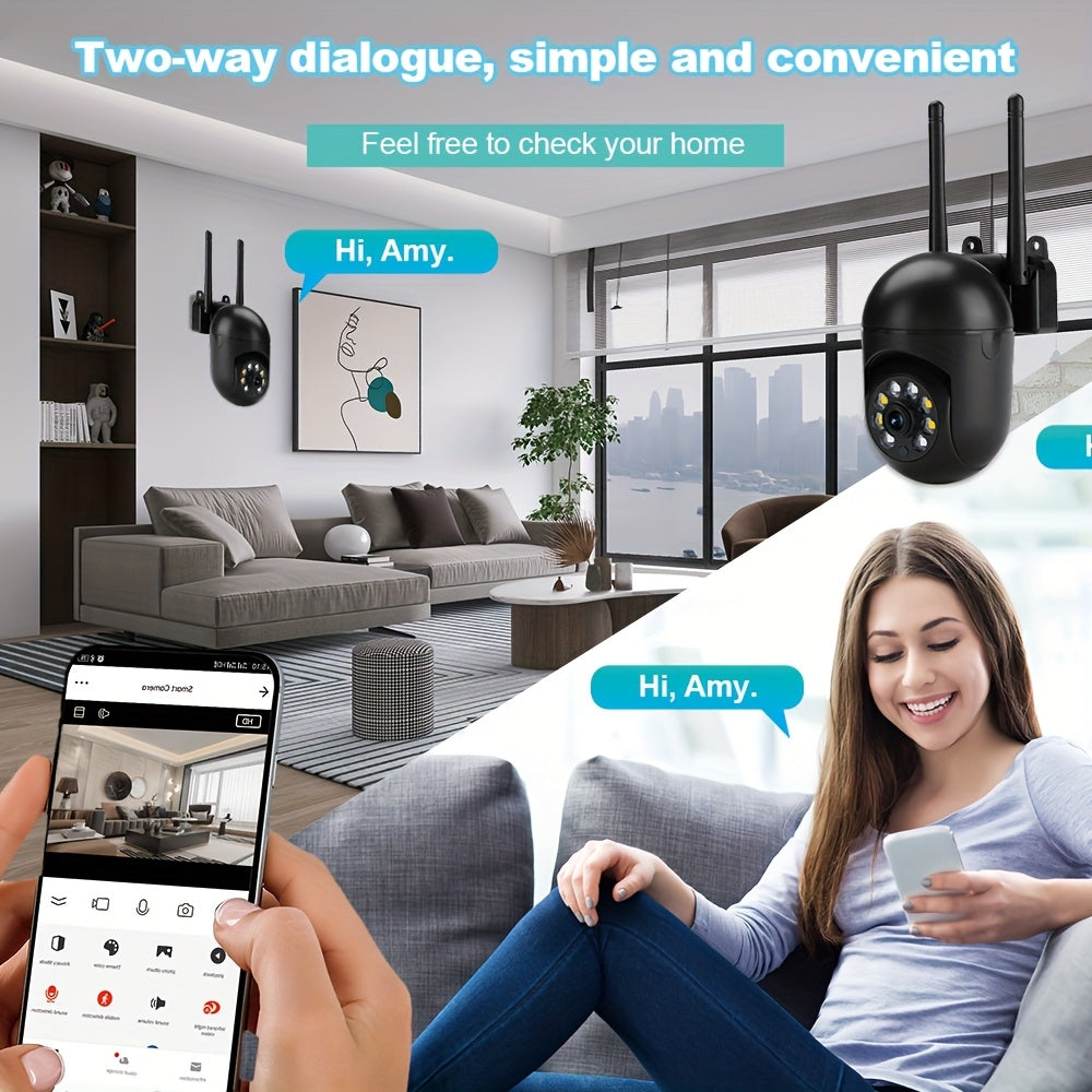 1080P HD ночное видение беспроводные камеры видеонаблюдения с ИИ-распознаванием, отслеживание человека, панорамный обзор, двусторонний звук для домашнего наблюдения
