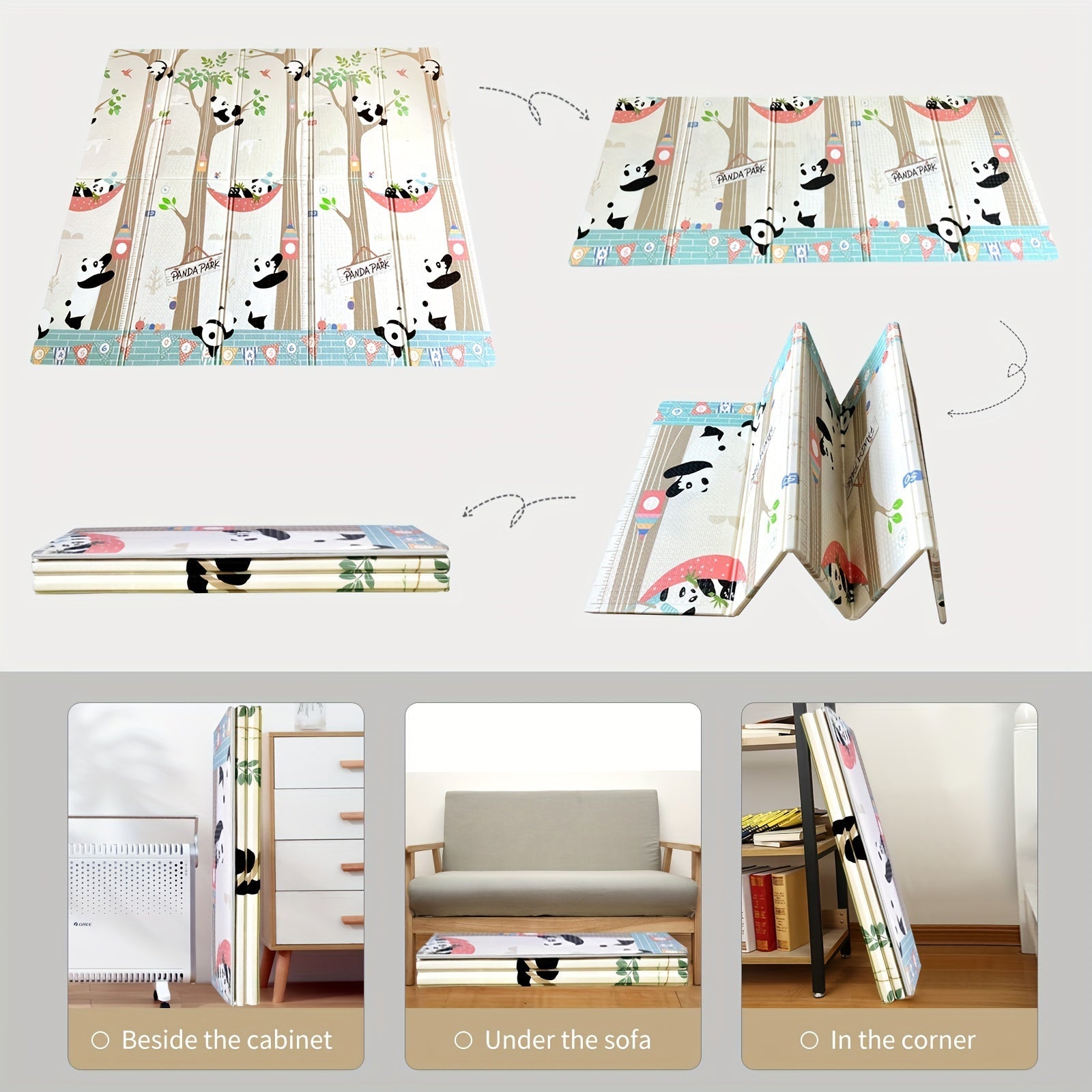 Reversible Foldable Play Mat for Kids Non-Toxic BPA-Free 179cm x 120cm Indoor Outdoor