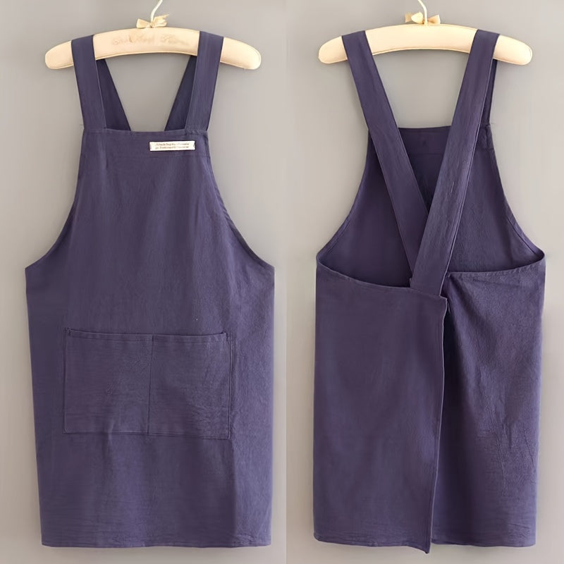 Linen Apron with Pockets for Cooking Gardening and Painting Durable Workwear