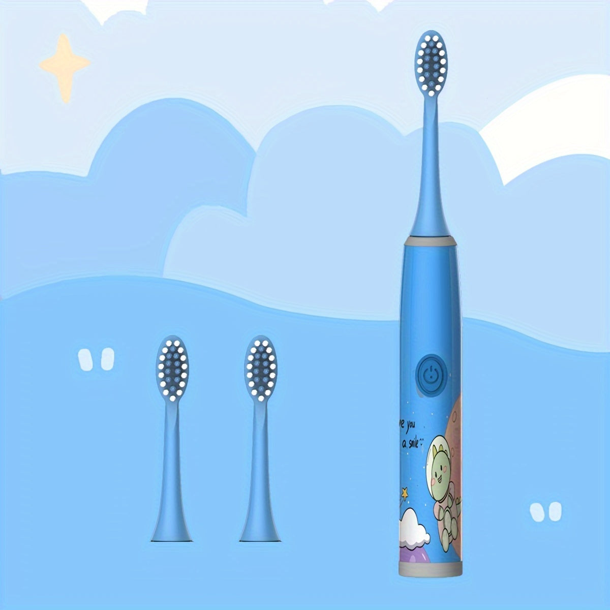 Children's Electric Toothbrush Set with Replaceable Brush Heads for Kids Age 3+