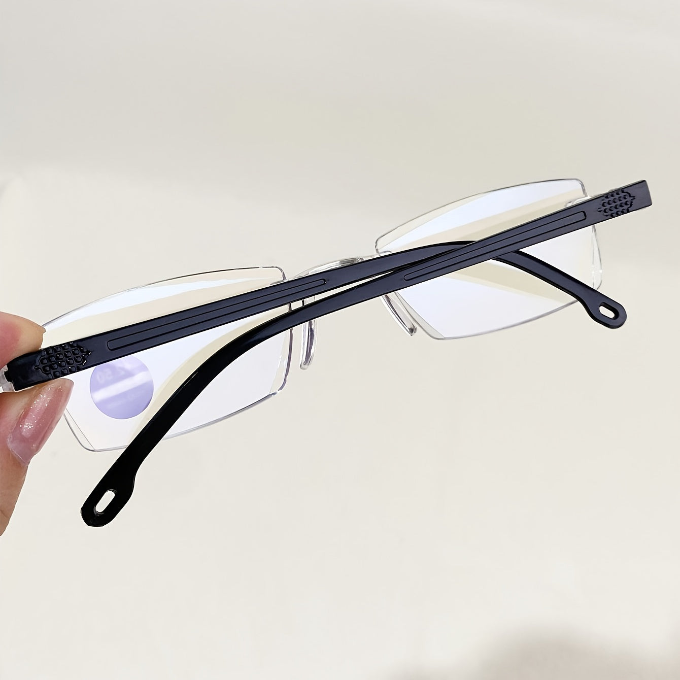 Juego de 6 gafas de lectura sin montura para hombres y mujeres, ligeras, con bloqueo de luz azul, montura rectangular de PC, lentes de aumento transparentes