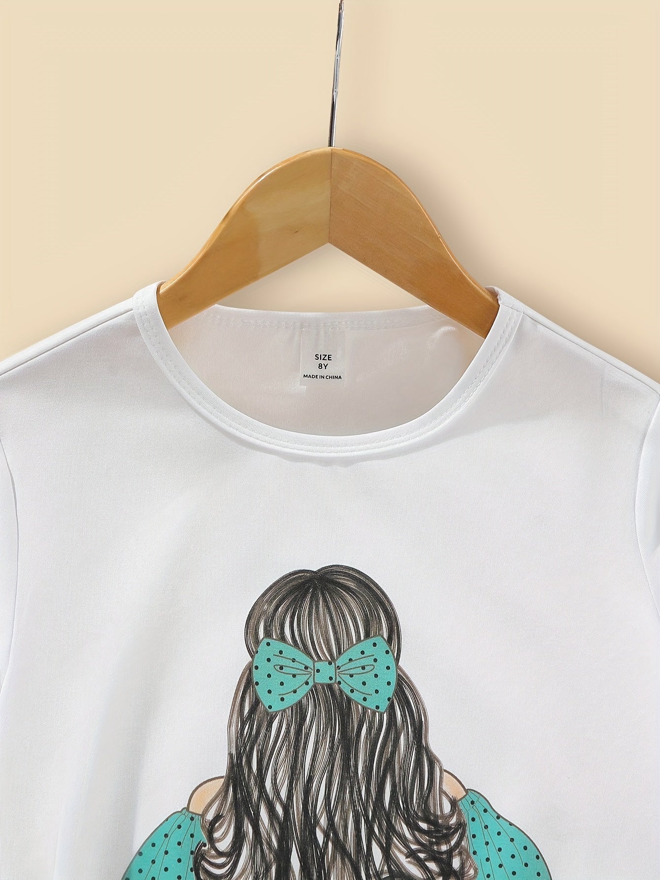 Летний комплект для девочек: топ с персонализированным аватаром и широкие штаны в горошек для детей