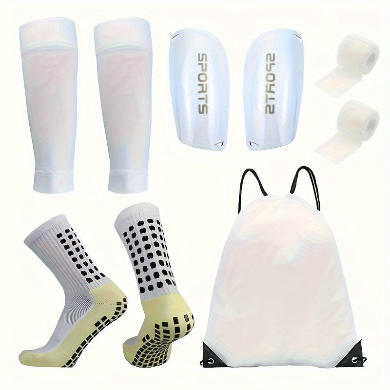 Unisex 5-Piece Sports Gear Set with Anti-Slip Socks Leg Sleeves and Sports Guards for Basketball Yoga